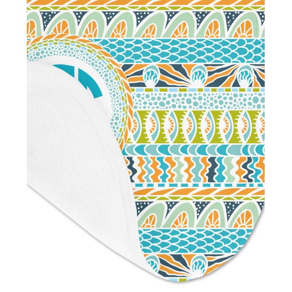 Abstract Teal Stripes Baby Bib - AFT detail