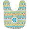 Abstract Teal Stripes Baby Bib - AFT flat