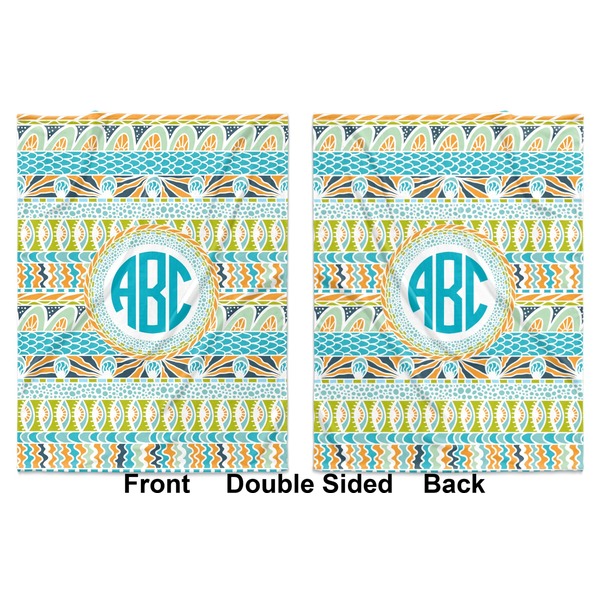 Abstract Teal Stripes Baby Blanket (Double Sided - Printed Front and Back)