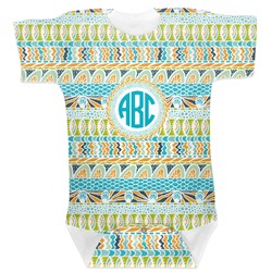 Abstract Teal Stripes Baby Bodysuit 6-12 (Personalized)
