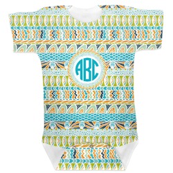 Abstract Teal Stripes Baby Bodysuit (Personalized)