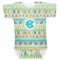 Abstract Teal Stripes Baby Bodysuit (Personalized)