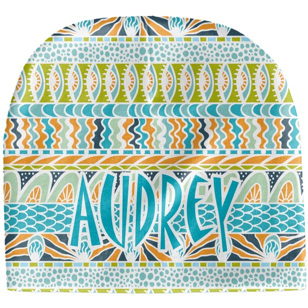 Custom Abstract Teal Stripes Baby Hat (Beanie) (Personalized)