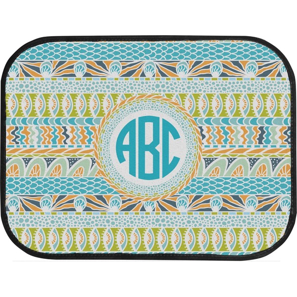 Abstract Teal Stripes Back Seat Car Mat