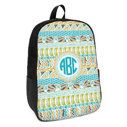 Abstract Teal Stripes Kids Backpack (Personalized)