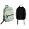 Abstract Teal Stripes Backpack front and back - Apvl