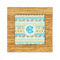 Abstract Teal Stripes Bamboo Trivet with 6" Tile - FRONT