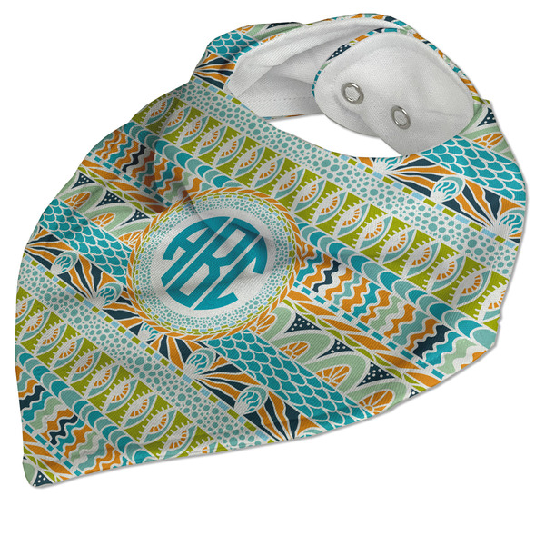 Abstract Teal Stripes Bandana Closed