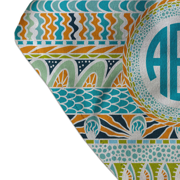 Abstract Teal Stripes Bandana Detail