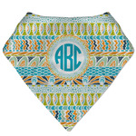 Abstract Teal Stripes Bandana Bib (Personalized)