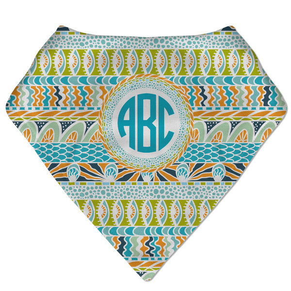 Custom Abstract Teal Stripes Bandana Bib (Personalized)