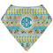 Abstract Teal Stripes Bandana Bib (Personalized)