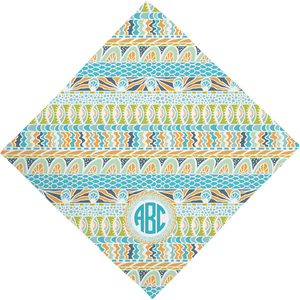 Abstract Teal Stripes Bandana - Full View