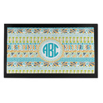 Abstract Teal Stripes Bar Mat - Small (Personalized)