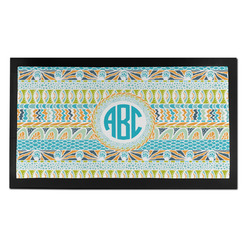 Abstract Teal Stripes Bar Mat - Small (Personalized)