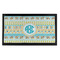 Abstract Teal Stripes Bar Mat - Small - FRONT