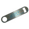 Abstract Teal Stripes Bar Opener - Silver - Front