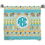 Abstract Teal Stripes Bath Towel (Personalized)