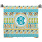 Abstract Teal Stripes Bath Towel (Personalized)