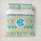 Abstract Teal Stripes Bedding Set- Queen Lifestyle - Duvet