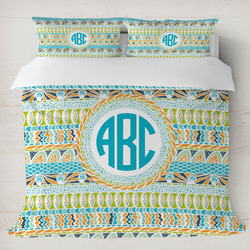 Abstract Teal Stripes Duvet Cover Set - King (Personalized)