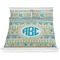 Abstract Teal Stripes Bedding Set (King)