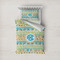 Abstract Teal Stripes Bedding Set- Twin Lifestyle - Duvet