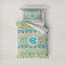 Abstract Teal Stripes Duvet Cover Set - Twin (Personalized)