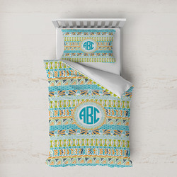 Abstract Teal Stripes Duvet Cover Set - Twin XL (Personalized)