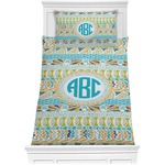 Abstract Teal Stripes Comforter Set - Twin (Personalized)