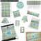 Abstract Teal Stripes Bedroom Decor & Accessories2