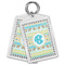 Abstract Teal Stripes Bling Keychain - MAIN