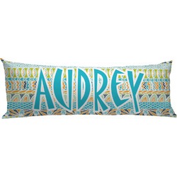 Abstract Teal Stripes Body Pillow Case (Personalized)