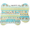 Abstract Teal Stripes Bone Shaped Mat Comparison