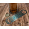 Abstract Teal Stripes Bottle Opener - In Use