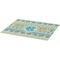 Abstract Teal Stripes Burlap Placemat (Angle View)