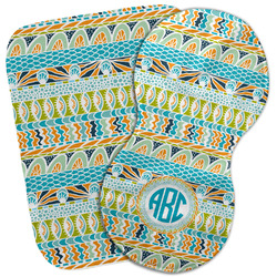 Abstract Teal Stripes Burp Cloth (Personalized)