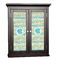 Abstract Teal Stripes Cabinet Decals