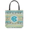 Abstract Teal Stripes Canvas Tote Bag - Large - 18"x18" (Personalized)