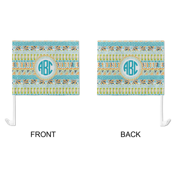 Abstract Teal Stripes Car Flag - Large - APPROVAL