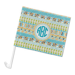 Abstract Teal Stripes Car Flag (Personalized)