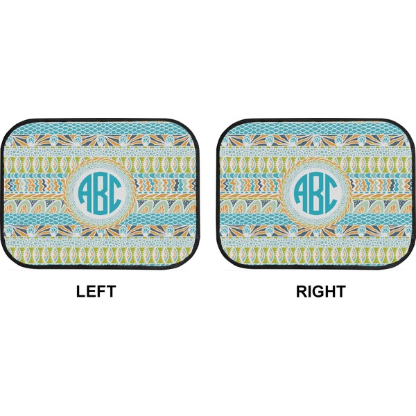 Abstract Teal Stripes Car Floor Mats (Back Seat) (Approval)