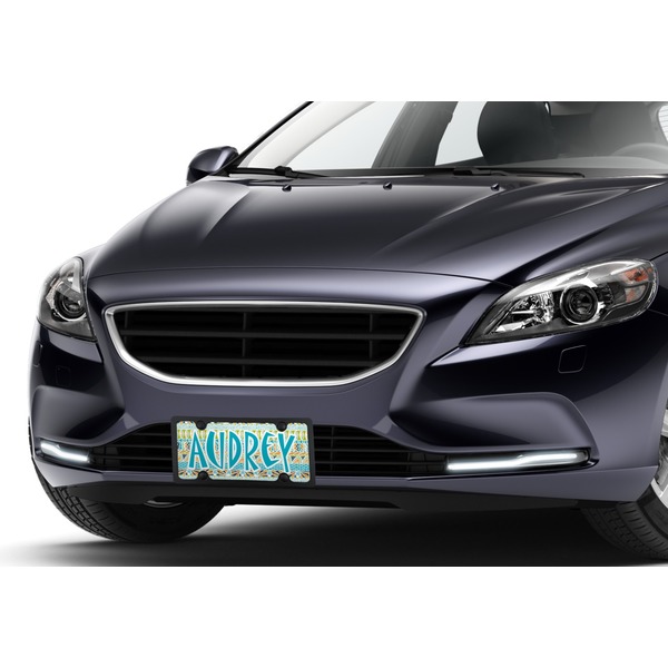 Abstract Teal Stripes Car License Plate Lifestyle