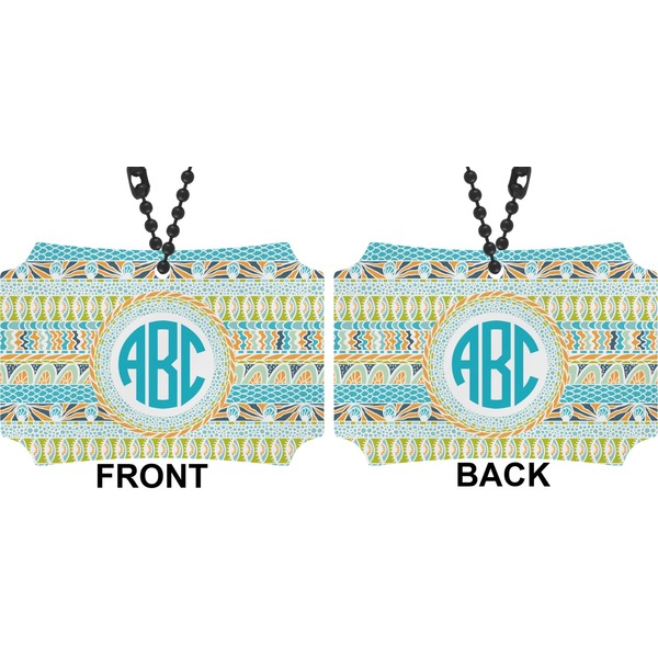 Abstract Teal Stripes Car Ornament - Berlin (Approval)