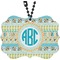 Abstract Teal Stripes Car Ornament (Front)