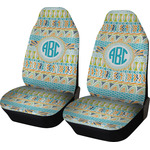 Abstract Teal Stripes Car Seat Covers (Set of Two) (Personalized)