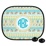 Abstract Teal Stripes Car Side Window Sun Shade (Personalized)