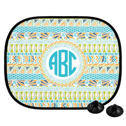Abstract Teal Stripes Car Side Window Sun Shade (Personalized)