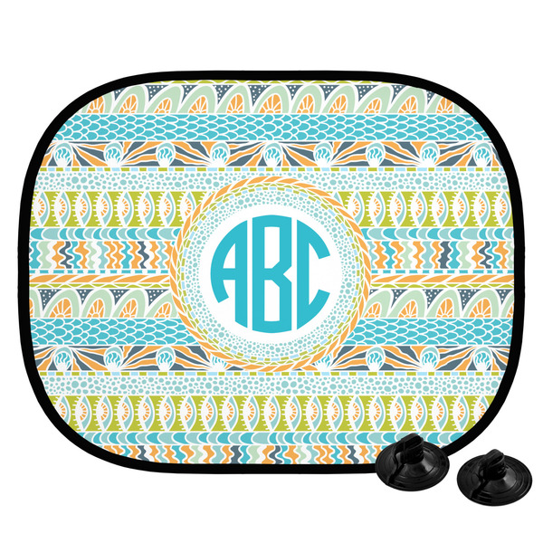 Custom Abstract Teal Stripes Car Side Window Sun Shade (Personalized)