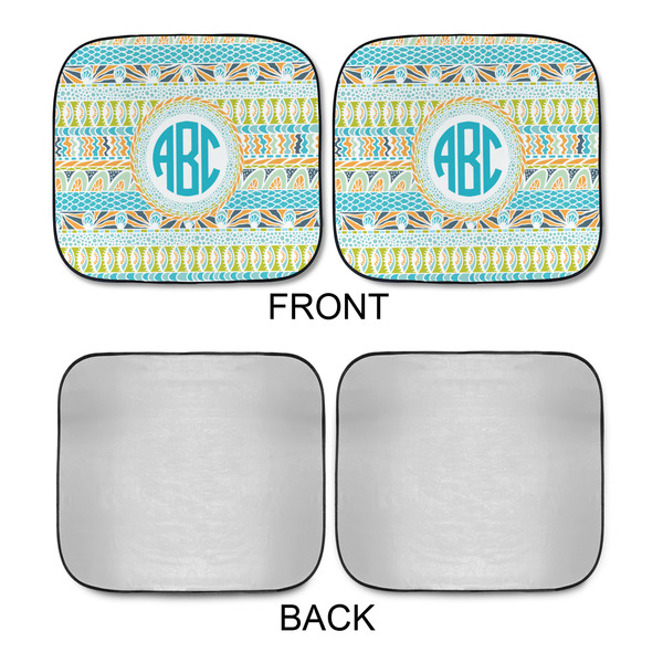 Abstract Teal Stripes Car Sun Shades - APPROVAL